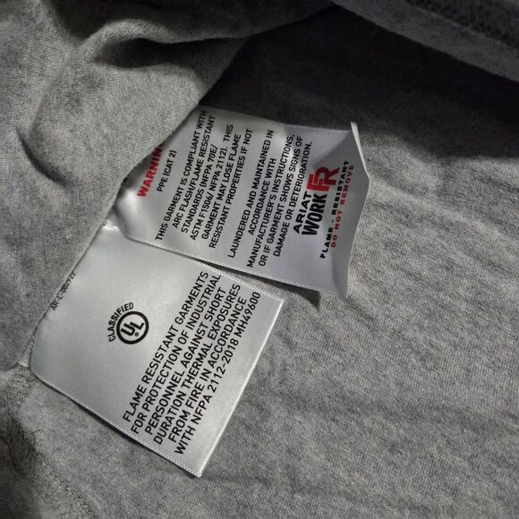 Ariat FR Henley Long Sleeve Shirt Medium Mens Gray Flame Resistant Work Utility - Picture 7 of 11